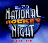 ESPN National Hockey Night title screen for GameBoy Color